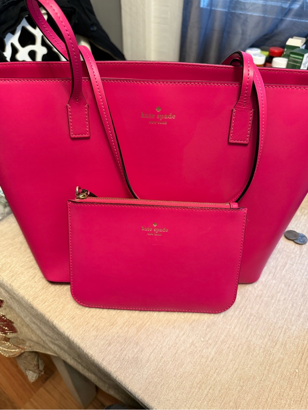 kate spade Hot Pink Tote with Matching Wristlet